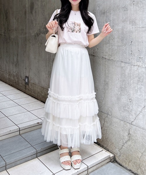 チュールフリルスカート(セットアップ対応)（スカート）｜INGNI