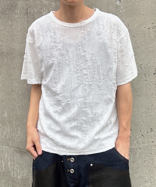 MandO(エムオー)(エムオー)の「【MandO】ダメージ加工Tシャツ(Tシャツ/カットソー・メンズ・ブラウン/オフホワイト/ブラック/チャコール・LARGE/MEDIUM)」の11枚目の写真