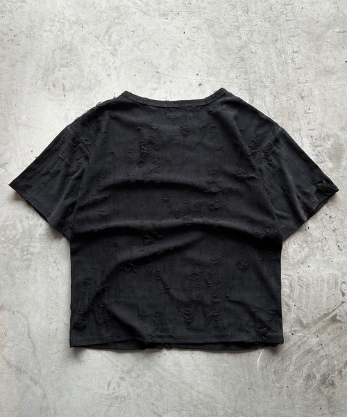 MandO(エムオー)(エムオー)の「【MandO】ダメージ加工Tシャツ(Tシャツ/カットソー・メンズ・ブラウン/オフホワイト/ブラック/チャコール・LARGE/MEDIUM)」の18枚目の写真