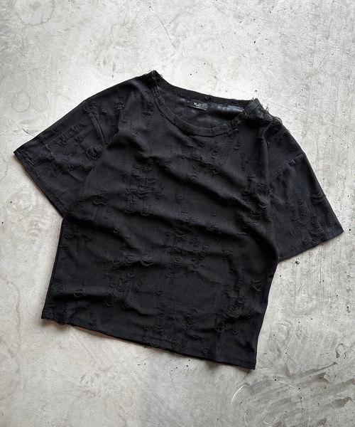 MandO(エムオー)(エムオー)の「【MandO】ダメージ加工Tシャツ(Tシャツ/カットソー・メンズ・ブラウン/オフホワイト/ブラック/チャコール・LARGE/MEDIUM)」の19枚目の写真