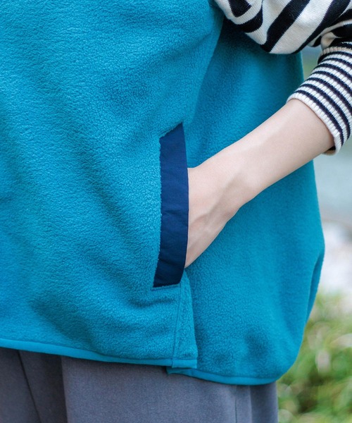 D.M.G.（ドミンゴ）の「[D.M.G / ディーエムジー] 両面起毛フリース ベスト（ベスト・レディース・ブラウン/ブルー/チャコールグレー・3/2）」の7枚目の写真