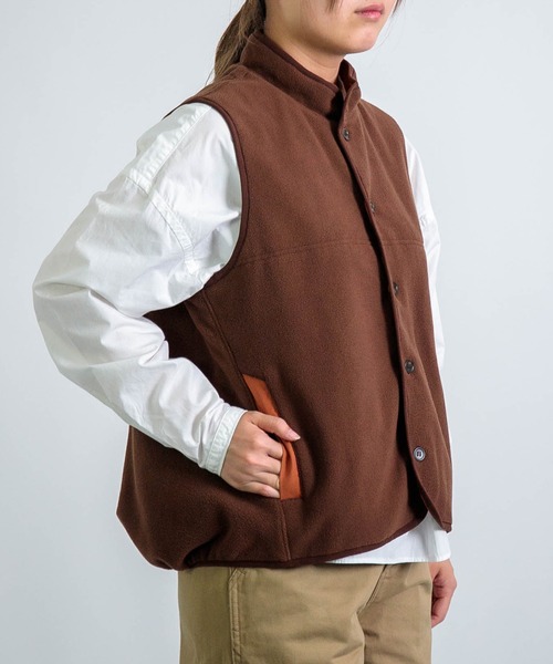 D.M.G.（ドミンゴ）の「[D.M.G / ディーエムジー] 両面起毛フリース ベスト（ベスト・レディース・ブラウン/ブルー/チャコールグレー・3/2）」の14枚目の写真