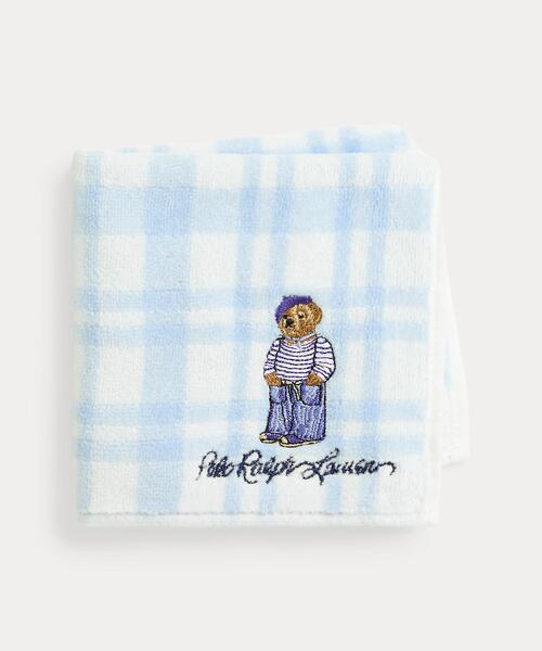 RALPH LAUREN コテージチェック タオルケットSS 140x200cm Polo ベア チェック コットン テリー ハンド タオル（ハンカチ