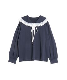 CALNAMUR | レースフリルトリミングロンティー(Tシャツ/カットソー)