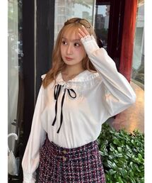 CALNAMUR | レースフリルトリミングロンティー(Tシャツ/カットソー)