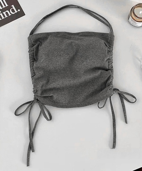 Miniministore(ミニミニストア)の「カップ付きキャミソール ホルターネック(キャミソール・レディース・ダークグレー/ワインレッド/ピンク/ホワイト/ブラック・FREE)」の3枚目の写真