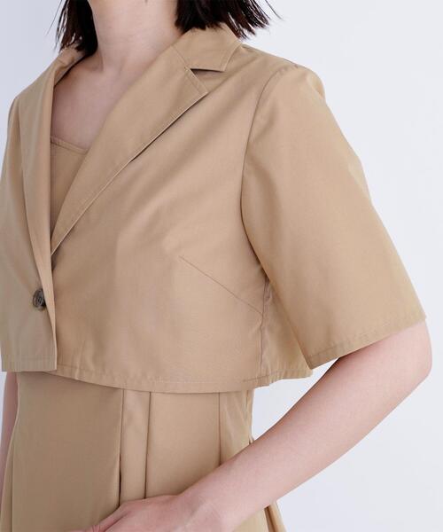 NATURAL BEAUTY BASIC（ナチュラルビューティーベーシック）の「◇ショートジャケット＆ジャンスカ（ワンピース・レディース・ベージュ/ネイビー・MEDIUM/P/S）」の16枚目の写真