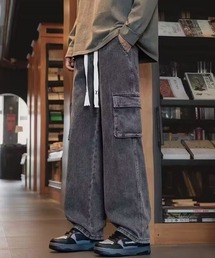 デニムワイドカーゴパンツ