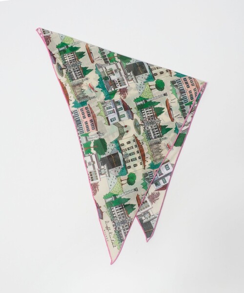 Kinloch（キンロック）の「＜Dieffe Kinloch＞C/SI トライアングル スカーフ（バンダナ/スカーフ・レディース・クリーム/ライトブルー/ライム/ネイビー・FREE）」の2枚目の写真