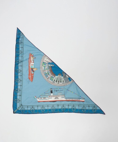 Kinloch（キンロック）の「＜Dieffe Kinloch＞C/SI トライアングル スカーフ（バンダナ/スカーフ・レディース・クリーム/ライトブルー/ライム/ネイビー・FREE）」の8枚目の写真