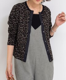 Rie Miller | 《手洗い可能》ヒョウ柄クルーネックカーディガン(カーディガン/ボレロ)