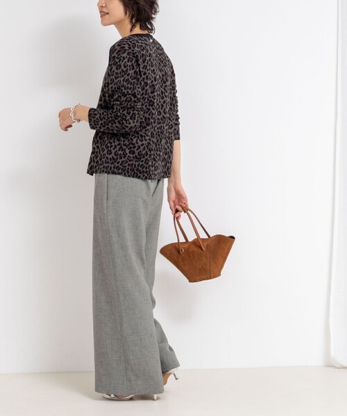 Rie Miller(リエミラー)の「《手洗い可能》ヒョウ柄クルーネックカーディガン(カーディガン/ボレロ・レディース・ベージュ系その他3/ブラック系その他3・38)」の3枚目の写真