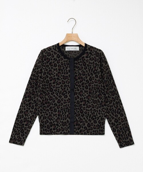 Rie Miller(リエミラー)の「《手洗い可能》ヒョウ柄クルーネックカーディガン(カーディガン/ボレロ・レディース・ベージュ系その他3/ブラック系その他3・38)」の6枚目の写真