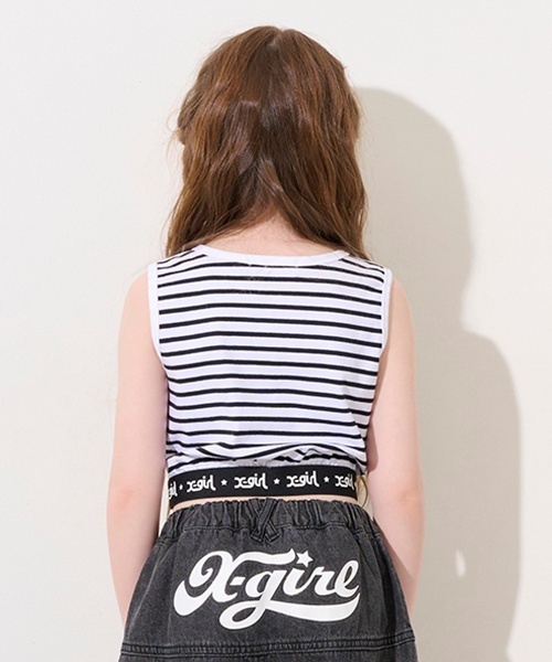 X-girl Stages(エックスガールステージス)の「スタークラッキングショートタンクトップ(タンクトップ・キッズ・ブラック/カラフル・120cm/90cm/100cm/110cm/130cm/140cm)」の14枚目の写真