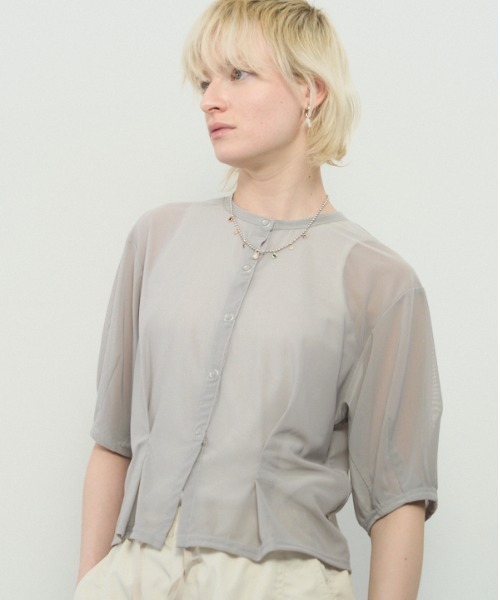 Muel Chic(ミュエルシック)の「Luxe tulle cardigan リュクスチュールカーディガン(カーディガン/ボレロ・レディース・ホワイト/ブラック/グレー/オリーブ・FREE)」の21枚目の写真