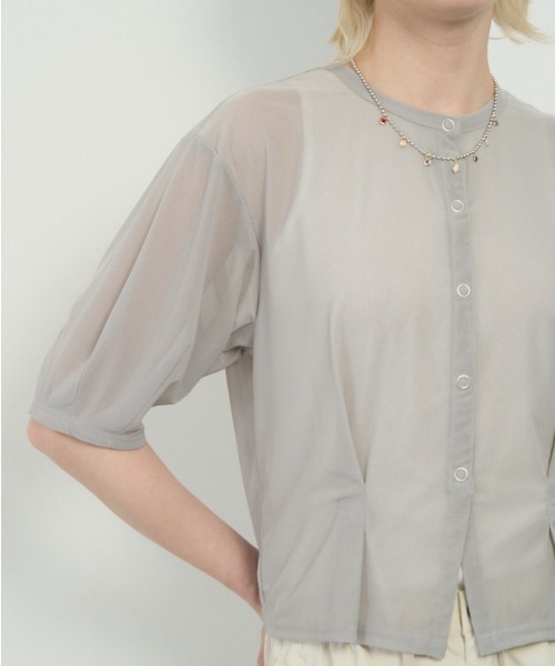 Muel Chic(ミュエルシック)の「Luxe tulle cardigan リュクスチュールカーディガン(カーディガン/ボレロ・レディース・ホワイト/ブラック/グレー/オリーブ・FREE)」の18枚目の写真