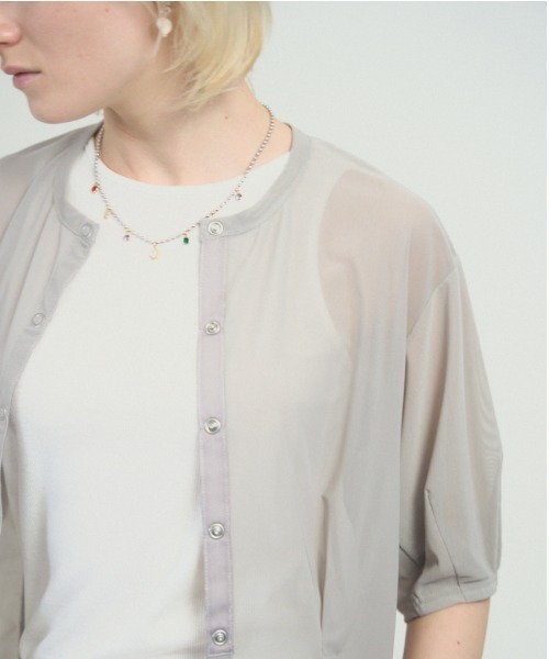 Muel Chic(ミュエルシック)の「Luxe tulle cardigan リュクスチュールカーディガン(カーディガン/ボレロ・レディース・ホワイト/ブラック/グレー/オリーブ・FREE)」の16枚目の写真