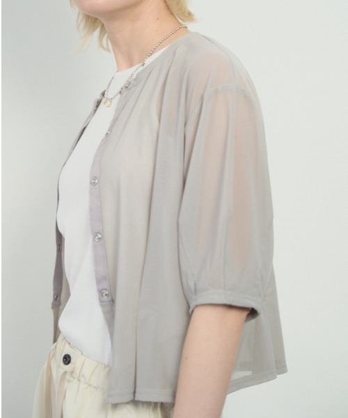 Muel Chic(ミュエルシック)の「Luxe tulle cardigan リュクスチュールカーディガン(カーディガン/ボレロ・レディース・ホワイト/ブラック/グレー/オリーブ・FREE)」の19枚目の写真