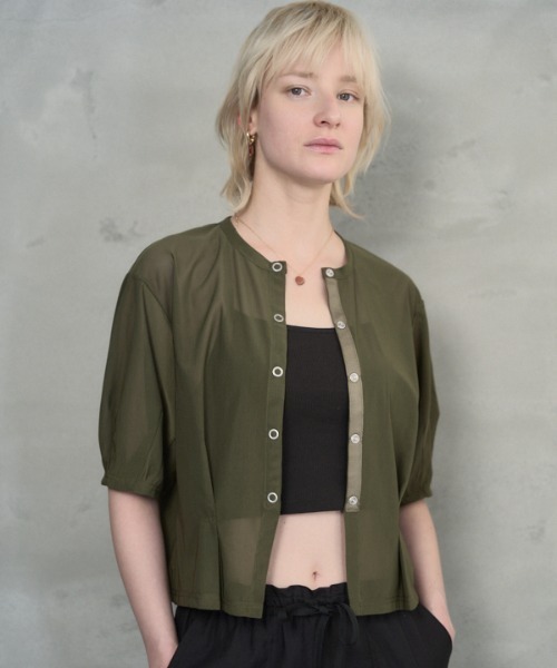 Muel Chic(ミュエルシック)の「Luxe tulle cardigan リュクスチュールカーディガン(カーディガン/ボレロ・レディース・ホワイト/ブラック/グレー/オリーブ・FREE)」の11枚目の写真