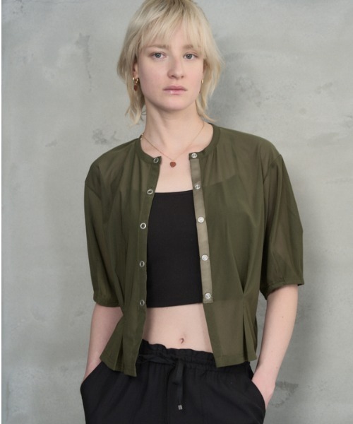 Muel Chic(ミュエルシック)の「Luxe tulle cardigan リュクスチュールカーディガン(カーディガン/ボレロ・レディース・ホワイト/ブラック/グレー/オリーブ・FREE)」の5枚目の写真