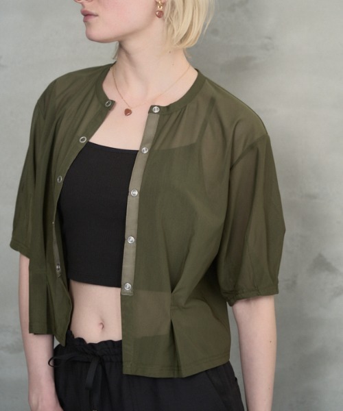Muel Chic(ミュエルシック)の「Luxe tulle cardigan リュクスチュールカーディガン(カーディガン/ボレロ・レディース・ホワイト/ブラック/グレー/オリーブ・FREE)」の10枚目の写真