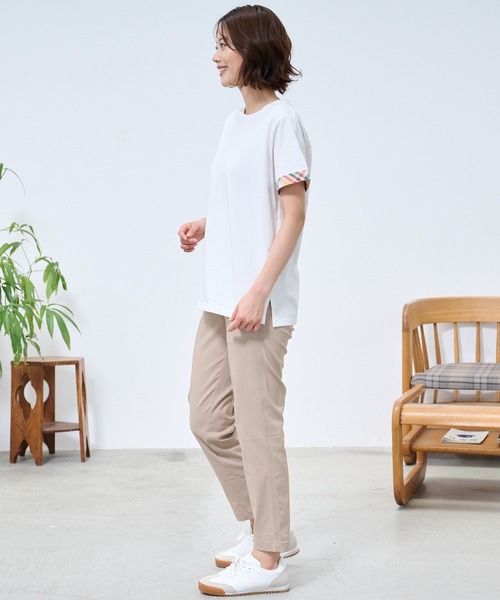 Arnold Palmer（アーノルドパーマー）の「パーマーチェック トリムスリーブ Tシャツ（Tシャツ/カットソー・レディース・ライラック/ホワイト/ネイビー・L/S/M）」の14枚目の写真