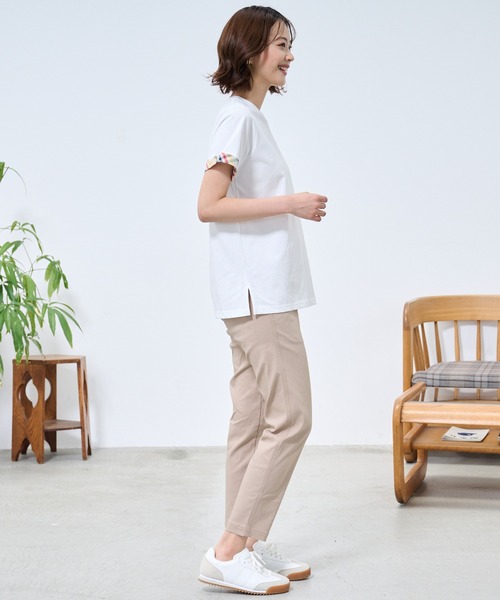 Arnold Palmer（アーノルドパーマー）の「パーマーチェック トリムスリーブ Tシャツ（Tシャツ/カットソー・レディース・ライラック/ホワイト/ネイビー・L/S/M）」の6枚目の写真