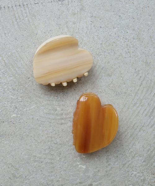 Crisp（クリスプ）の「マーブルハートクリップ（バレッタ/ヘアクリップ・レディース・アイボリー/ブラウン・FREE）」の5枚目の写真