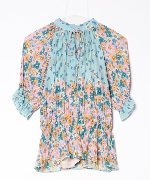 DOUBLE STANDARD CLOTHING（ダブルスタンダードクロージング）の「フラワーシフォンパネルボーダーブラウス（シャツ/ブラウス・レディース・カラフル・36/38）」の4枚目の写真