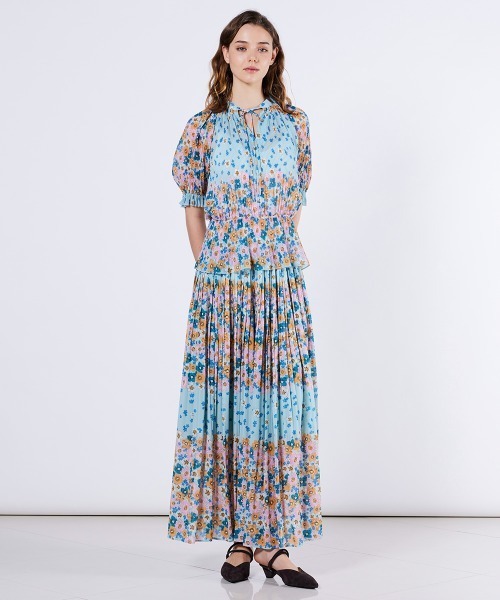 DOUBLE STANDARD CLOTHING（ダブルスタンダードクロージング）の「フラワーシフォンパネルボーダーブラウス（シャツ/ブラウス・レディース・カラフル・36/38）」の6枚目の写真