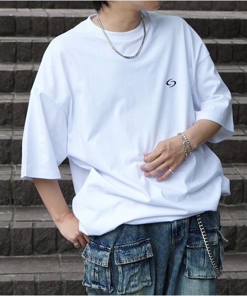 ILL'S(イルズ)の「ビッグシルエット ワンポイント刺繍 裾ドローコード Tシャツ カットソー ユニセックス(Tシャツ/カットソー・メンズ・ブラック/ブルー/ホワイト・M/L)」の8枚目の写真