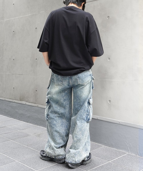 ILL'S(イルズ)の「ビッグシルエット ワンポイント刺繍 裾ドローコード Tシャツ カットソー ユニセックス(Tシャツ/カットソー・メンズ・ブラック/ブルー/ホワイト・M/L)」の21枚目の写真