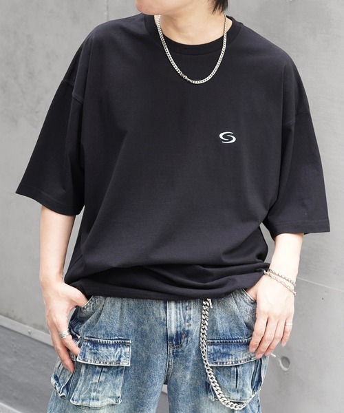 ILL'S(イルズ)の「ビッグシルエット ワンポイント刺繍 裾ドローコード Tシャツ カットソー ユニセックス(Tシャツ/カットソー・メンズ・ブラック/ブルー/ホワイト・M/L)」の15枚目の写真