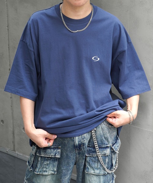 ILL'S(イルズ)の「ビッグシルエット ワンポイント刺繍 裾ドローコード Tシャツ カットソー ユニセックス(Tシャツ/カットソー・メンズ・ブラック/ブルー/ホワイト・M/L)」の13枚目の写真