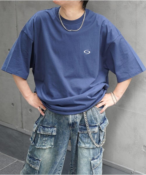 ILL'S(イルズ)の「ビッグシルエット ワンポイント刺繍 裾ドローコード Tシャツ カットソー ユニセックス(Tシャツ/カットソー・メンズ・ブラック/ブルー/ホワイト・M/L)」の11枚目の写真