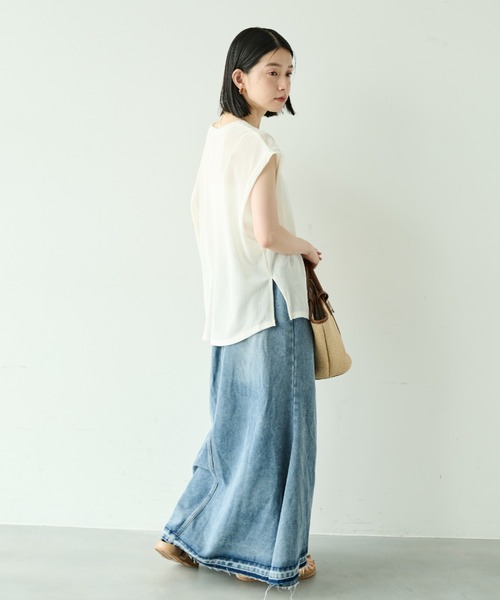 Shelly island（シェリーアイランド）の「デニムフレアロングスカート（デニムスカート・レディース・ブルー・M）」の4枚目の写真