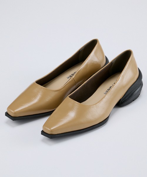 nissen（ニッセン）の「【ゆったり幅広】ACQUA PALETTE（アクアパレット）スクエアトゥパンプス（ワイズ４E）（パンプス・レディース・シルバー/グレイッシュベージュ/ブラック・LL/L/M/3L）」の3枚目の写真