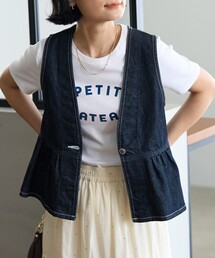 FREAK'S STORE（フリークスストア）の「SOMETHING × FREAK'S STORE/サムシング 別注 PEPLUM 2WAY BISCHE 25FW/ペプラム2WAYビスチェ/デニムビスチェ（ベスト・キッズ）」