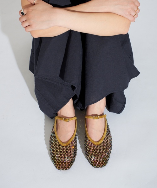 【即完】ルタロン/グリーズ　ビジューネットミュール 即完】ルタロン/グリーズ ビジューネットミュール - メルカリ