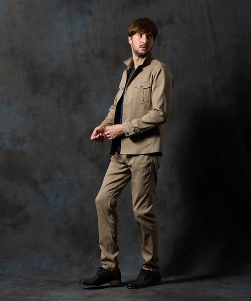 HIDEAWAYS NICOLE(ハイダウェイニコル)の「ウールライクミリタリーブルゾン(ミリタリージャケット・メンズ・カーキ/ネイビー/ブラック/ベージュ/グレー・LARGE/X-LARGE/MEDIUM)」の7枚目の写真