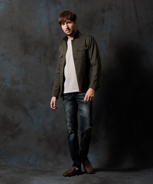 HIDEAWAYS NICOLE(ハイダウェイニコル)の「ウールライクミリタリーブルゾン(ミリタリージャケット・メンズ・カーキ/ネイビー/ブラック/ベージュ/グレー・LARGE/X-LARGE/MEDIUM)」の15枚目の写真