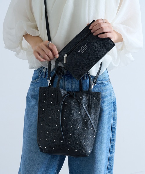 MARLON FIRENZE(マーロンフィレンツェ)の「【MARLON FIRENZE】イタリアンレザー スタッズトートバッグ(トートバッグ・レディース・グレイッシュベージュ/ブラック・FREE)」の14枚目の写真