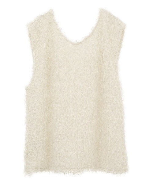 earth music&ecology(アースミュージックアンドエコロジー)の「ふさふさベスト(ベスト・レディース・アイボリー/グレイッシュベージュ/ブラック・FREE)」の19枚目の写真