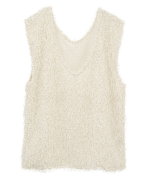 earth music&ecology(アースミュージックアンドエコロジー)の「ふさふさベスト(ベスト・レディース・アイボリー/グレイッシュベージュ/ブラック・FREE)」の20枚目の写真