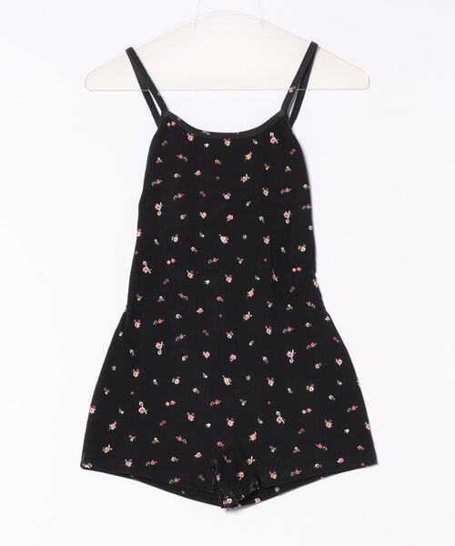 FOREVER 21(フォーエバー トゥエンティーワン)の「小花柄スパンミニオールインワン(サロペット/オーバーオール・レディース・ブラック・SMALL/MEDIUM)」の7枚目の写真