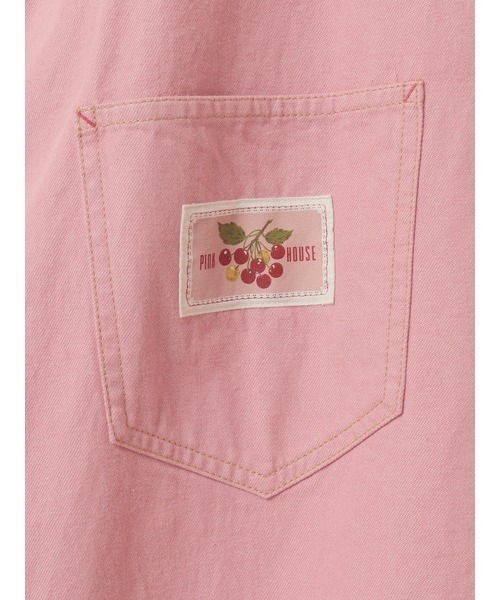 チェリー刺繍使いデニムジャンパースカート（ジャンパースカート