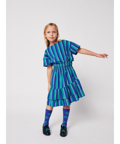 BOBO CHOSES（ボボショーズ）の「Striped crop shirt（シャツ/ブラウス・キッズ・ブルー・2-3YEAR/4-5YEAR/6-7YEAR）」の4枚目の写真