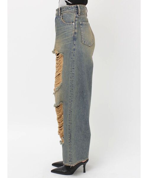 EVRIS（エヴリス）の「ハイダメージワイドデニムパンツ（デニムパンツ・レディース・ブルー/インディゴブルー・MEDIUM/SMALL）」の22枚目の写真