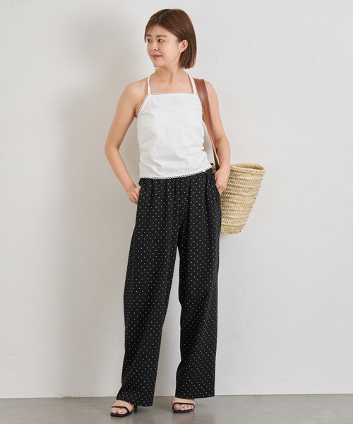 U by SPICK&SPAN(ユーバイスピックアンドスパン)の「《追加2》プリント天竺ストレートパンツ(スウェットパンツ・レディース・ライトグレー/ブラック・36/38)」の12枚目の写真
