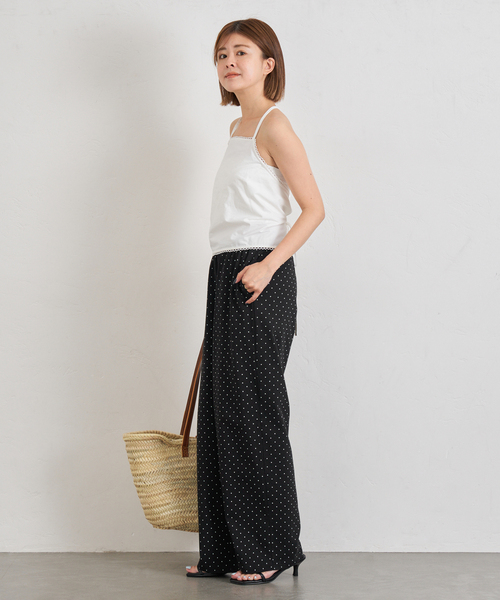 U by SPICK&SPAN(ユーバイスピックアンドスパン)の「《追加2》プリント天竺ストレートパンツ(スウェットパンツ・レディース・ライトグレー/ブラック・36/38)」の14枚目の写真